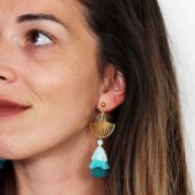 Colgante calado forma abanico exclusividad Perles & Co 24 mm Chapado en plata fina