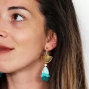 Colgante calado forma abanico exclusividad Perles & Co 24 mm Chapado en plata fina