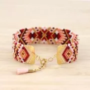 Terminal para tejido de cuentas Miyuki 11/0 Perles & co 18 mm dorado rosa