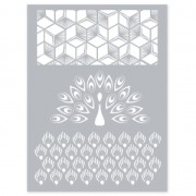 Silk Screen Graine Créative para Arcilla Polimérica 114x153mm- Motivo Paon|raw }}