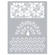 Silk Screen Graine Créative para Arcilla Polimérica 114x153mm- Motivo Paon