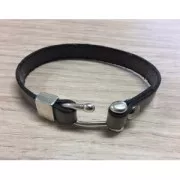 Cierres de tornillo para bisutería 8 mm para cordón 10 mm Chapado Plateado envejecido x2