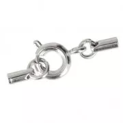 Cierre reasa 6 mm con terminales para cordones entre 1 y 1.3 mm Chapado en plata fina