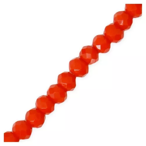 Redondas planas facetadas 3.5x3 mm Coral x36cm