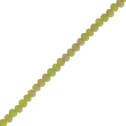 Redondas planas facetadas 3x2 mm Pale Green Frosted x45cm
