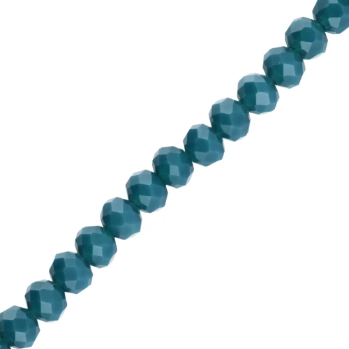 Cuentas facetadas redondas - aplanadas redondas - 4x3.5 mm - Teal x41cm