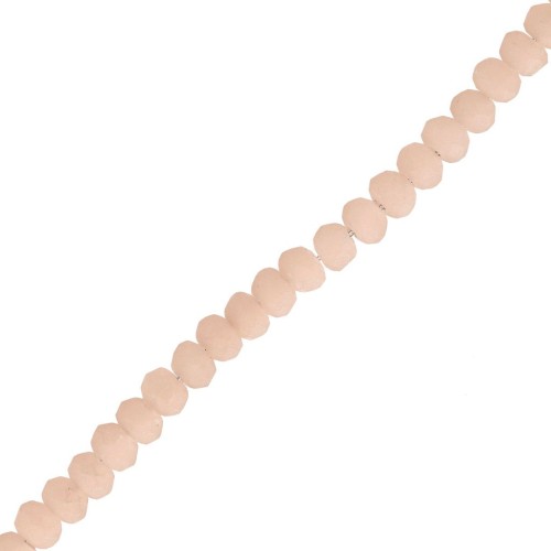 Redondas planas facetadas 3x2 mm Almond Frosted x38cm