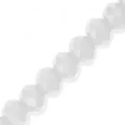 Cuentas facetadas redondas - aplanadas redondas - 4x3,5 mm Blanco Opaco x40cm
