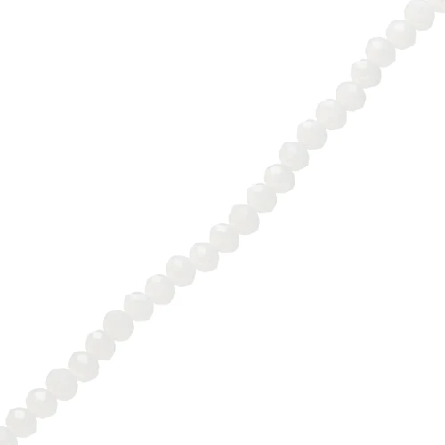 Cuentas facetadas redondas - aplanadas redondas - 4x3,5 mm Blanco Opaco x40cm
