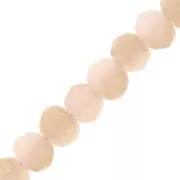Cuentas facetadas redondas 4x3mm - Blanched Almond Frosted x45cm