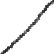 Redondas planas facetadas 3.5x3 mm Noche azul Frosted x34cm