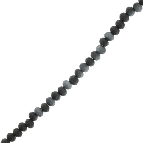 Redondas planas facetadas 3.5x3 mm Noche azul Frosted x34cm