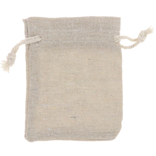 Bolsa de lino para joyas 80x100 mm - Beige x1