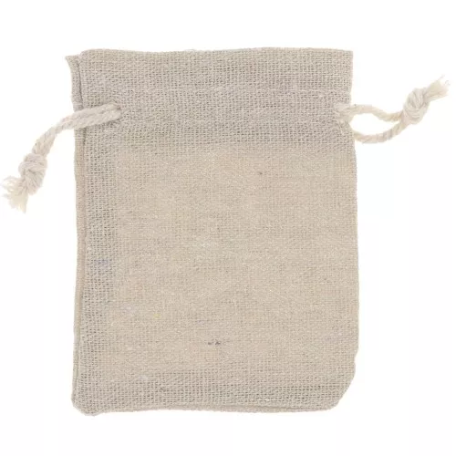 Bolsa de lino para joyas 80x100 mm - Beige x1