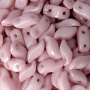 Abalorios de vidrio dos agujeros StormDuo 3x7 mm Op Light Rose Ceramic Look x50