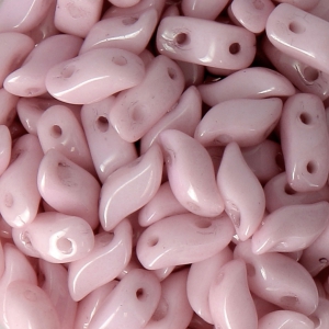 Abalorios de vidrio dos agujeros StormDuo 3x7 mm Op Light Rose Ceramic Look x50