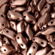 Abalorios de vidrio dos agujeros StormDuo 3x7 mm Light Copper Mat x50|raw }}