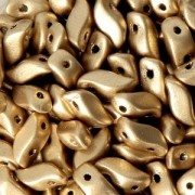 Abalorios de vidrio dos agujeros StormDuo 3x7 mm Gold Mat x50|raw }}