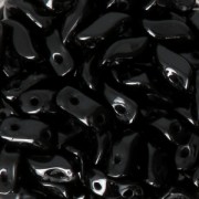 Abalorios de vidrio dos agujeros StormDuo 3x7 mm Jet x50|raw }}