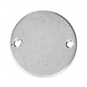 Entrepieza redonda 2 agujeros para pulsera 20 mm en De Acero Inox x1|raw }}