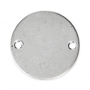 Entrepieza redonda 2 agujeros para pulsera 20 mm en De Acero Inox x1