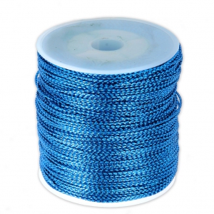 Bobina de hilo de poliéster 1 mm Azul metalizado x 100 m