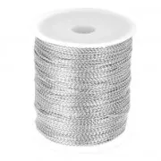Bobina de hilo de poliéster 1 mm Plateado metalizado x 100 m