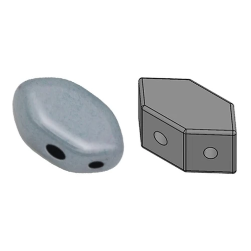 Cuentas de vidrio Paros® de Puca® 7x4 mm Opaque Blue Ceramic Look x10g
