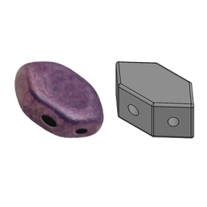 Cuentas de vidrio Paros® de Puca® 7x4 mm Opaque Luster Amethyst x10g