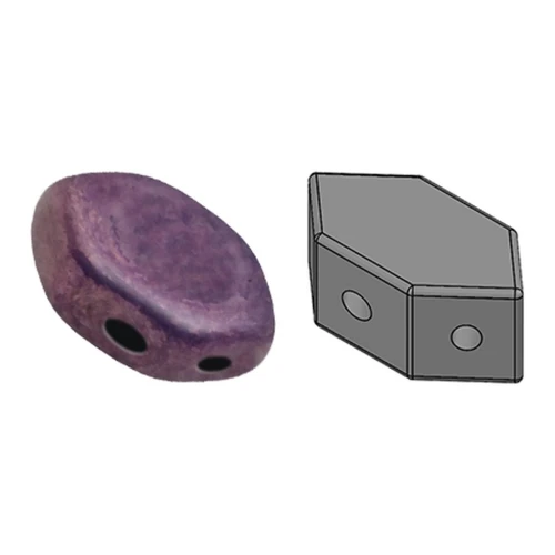 Cuentas de vidrio Paros® de Puca® 7x4 mm Opaque Luster Amethyst x10g