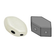 Cuentas de vidrio Paros® de Puca® 7x4 mm Opaque White Ceramic Look x10g|raw }}