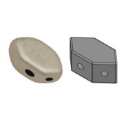 Cuentas de vidrio Paros® de Puca® 7x4 mm Beige Metallic Mat x10g|raw }}