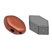 Cuentas de vidrio Paros® de Puca® 7x4 mm Red Copper Mat x10g