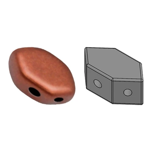Cuentas de vidrio Paros® de Puca® 7x4 mm Red Copper Mat x10g