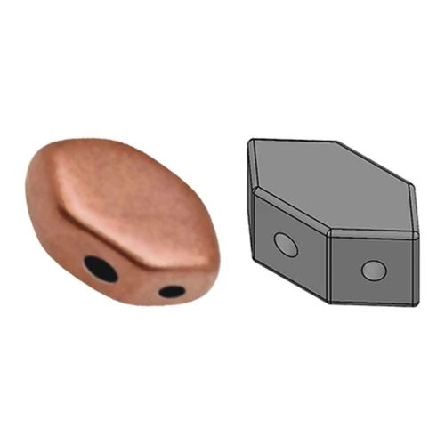 Cuentas de vidrio Paros® de Puca® 7x4 mm Light Copper Mat x10g