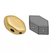 Cuentas de vidrio Paros® de Puca® 7x4 mm Gold Mat x10g