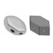 Cuentas de vidrio Paros® de Puca® 7x4 mm Silver Mat x10g|raw }}