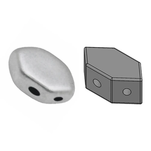 Cuentas de vidrio Paros® de Puca® 7x4 mm Silver Mat x10g