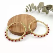 Pendientes aro hilo cuadrado de metal a decorar 50x1.9 mm Chapado en plata finax2