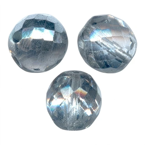 Facetadas 14 mm Crystal/Argent x4