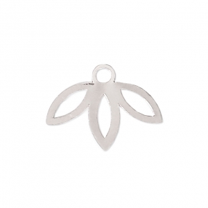 Dije calado hoja pequeña exclusividad Perles & Co 9 mm Chapado en plata fina