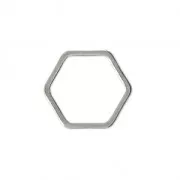 Anilla para montaje y tejido hexágono 12 mm Plata x25