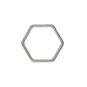 Anilla para montaje y tejido hexágono 12 mm Plata x25