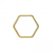 Anilla para montaje y tejido hexágono 12mm dorado x25