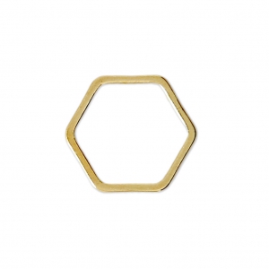 Anilla para montaje y tejido hexágono 12mm dorado x25