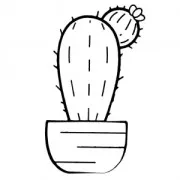 Sello de caucho, sello de goma 6x4.5 cm Cactus x1