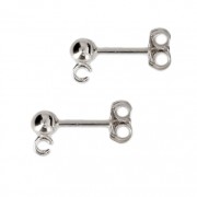 Pendientes bola de 3 mm con anilla abierta - Plata 925 x100|raw }}
