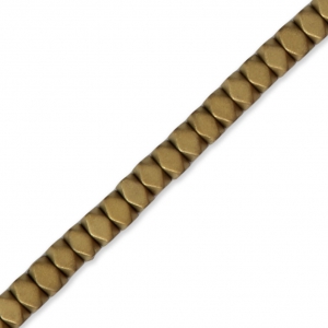 Mini-Hematitas sintéticas arandelas facetadas 3 mm Golden Mat x40 cm