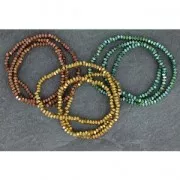 Mini-Hematitas sintéticas arandelas facetadas 3 mm Golden Mat x40 cm