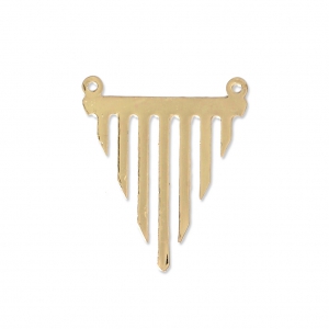 Entrepieza triángulo 2 anillas corte con láser 23x27 mm dorado x1